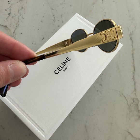 Celine Gold and Black Sunglasses - Picture 7 of 8